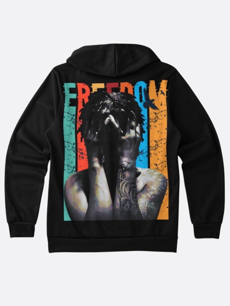 Fredoom Hoodie (Black ) Back Print Only