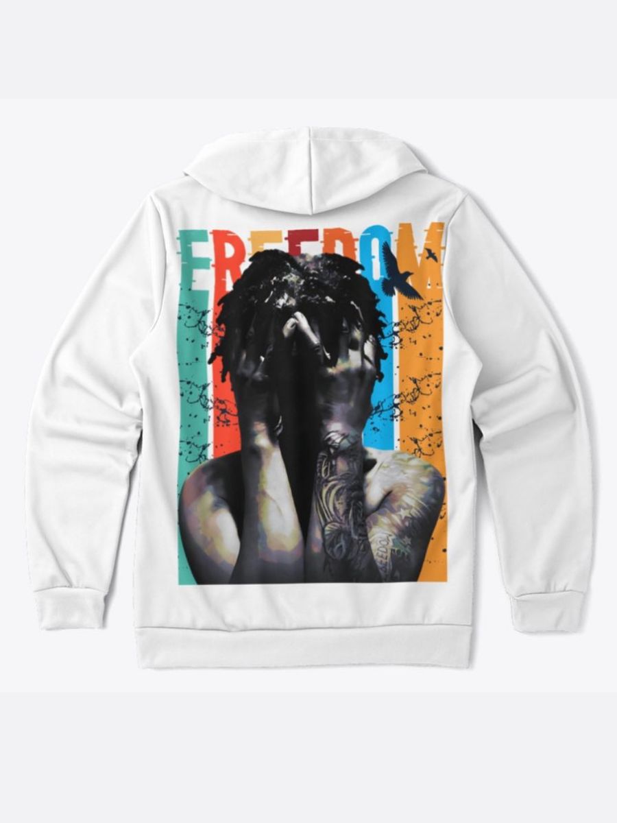 Fredoom Hoodie (White ) Back Print Only